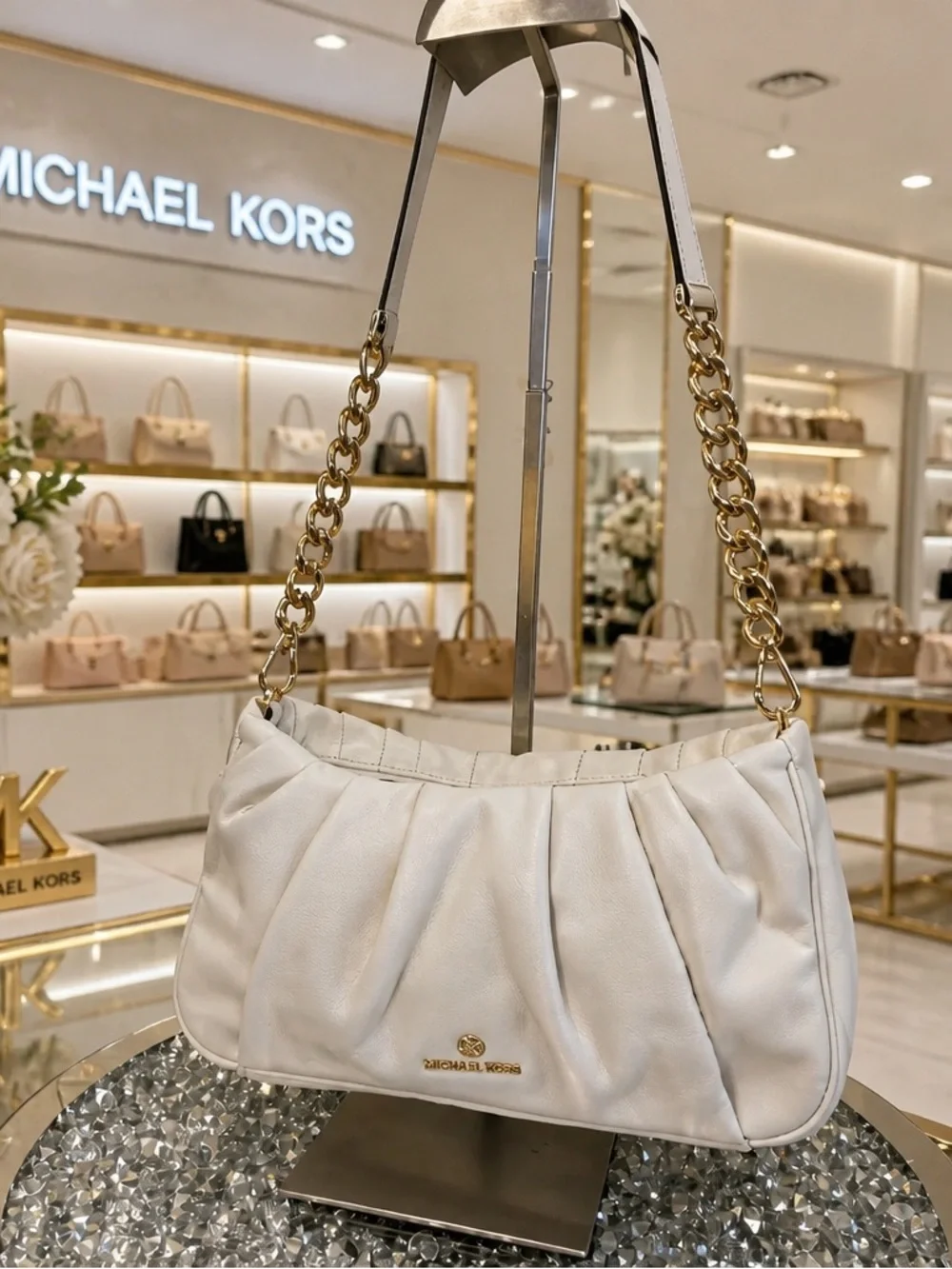 MICHAEL KORS Borsetta Hannah 30T1GNNC1U Bianco Crossbody purse